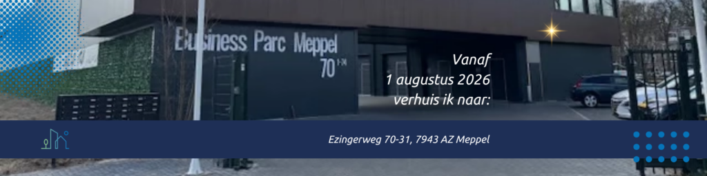 Vanaf 1 augustus 2026 verhuist Meijer Verduurzaamt naar de bedrijfsunit aan de Ezingerweg 70 in Meppel